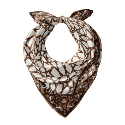 منديل حرير ساتان بورصة الضريح الأخضر بني موديل 05 منديل حرير ساتان بورصة الضريح الأخضر بني موديل 05