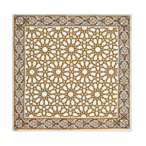 ipekevi - منديل حرير ساتان بورصة الضريح الأخضر كريمي موديل 05