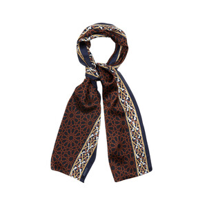 ipekevi - وشاح رقبة حرير ساتان بورصة الضريح الأخضر كحلي موديل 05