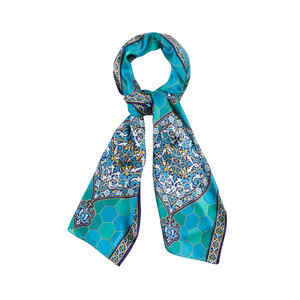 ipekevi - وشاح رقبة حرير ساتان بورصة الضريح الأخضر موديل 01