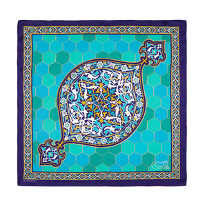 ipekevi - منديل حرير ساتان بورصة الضريح الأخضر موديل 01