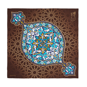 ipekevi - منديل حرير ساتان بورصة الضريح الأخضر موديل 03