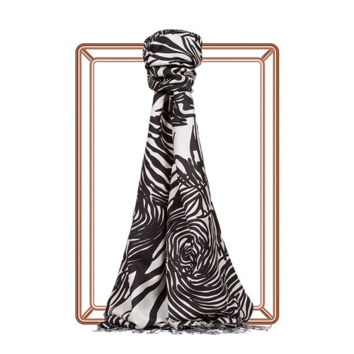 Zebra Desenli İpek Şal