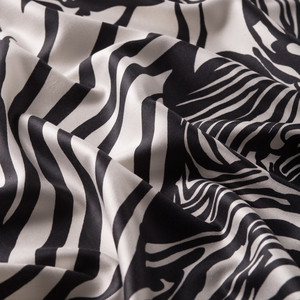 Zebra Print Silk Scarf - Thumbnail