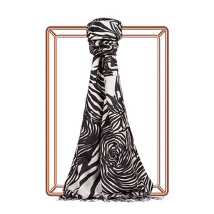 Zebra Print Silk Scarf - Thumbnail