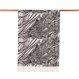 Zebra Print Silk Scarf - Thumbnail