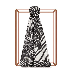 Zebra Print Silk Scarf - Thumbnail