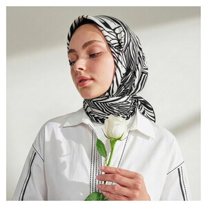 Zebra Print Silk Twill Scarf - Thumbnail