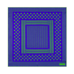 ipekevi - Zümrüt Saks Kefiye Saten İpek Mendil