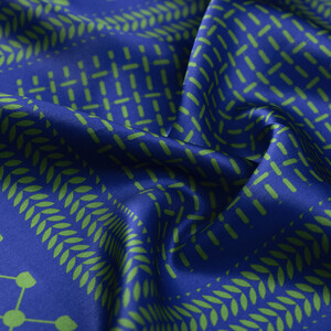 Zümrüt Saks Kefiye Saten İpek Mendil - Thumbnail