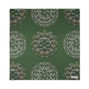 ipekevi - Zümrüt Telkari Saten İpek Mendil