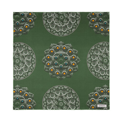 Zümrüt Telkari Saten İpek Mendil